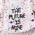 2pcs Baby Boy/Girl All Over Colorful Dots Letter Print Short-sleeve Tee and Shorts Set White image 4