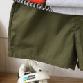 2pcs Baby Boy 100% Cotton Solid Shorts and Allover Animal Print Short-sleeve T-shirt Set Lightgrey image 5
