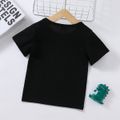 Toddler Boy Dinosaur Print Reflective Short-sleeve Black Tee Black
