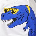 2pcs Toddler Boy 100% Cotton Animal Dinosaur Print Sweatshirt and Blue Pants Set Blue