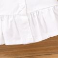 2 قطعة طفلة أنيقة طية صدر السترة الياقة البيضاء فستان القميص ومجموعة سترة متماسكة كابل متعدد الألوان image 5