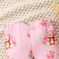 Baby Girl Allover Bear Print High Waist Leggings Pants Pink image 4