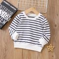 Baby Boy/Girl Long-sleeve Striped Pullover Sweatshirt OffWhite image 2