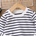 Baby Boy/Girl Long-sleeve Striped Pullover Sweatshirt OffWhite image 3