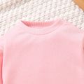 Baby Boy/Girl Solid Drop Shoulder Long-sleeve Romper Pink image 3