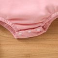 Baby Boy/Girl Solid Drop Shoulder Long-sleeve Romper Pink image 5