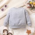 Baby Girl Cat Print Long-sleeve Pullover Sweatshirt Flecked Grey image 3