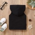 Baby Boy 95% Cotton Letter Print Hooded Tank Top Black image 3