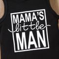 Baby Boy 95% Cotton Letter Print Hooded Tank Top Black image 5