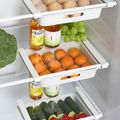 retrátil tipo gaveta da cozinha bandeja de armazenamento organizador foodfruit caixa recipiente refrigerador ovo Branco