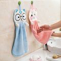 Cute Hanging Bathroom Hand Towel Bathroom Strong Absorbent Towel Rag Cartoon Hand Towel Handkerchief Pink