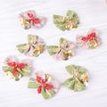 8-pack Christmas Bow Bells Hanging Decor Christmas Bells Pendant Christmas Tree Ornament Home Decoration Pale Green