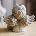 Creative Cupid Angel Candlestick Nordic Resin Ornament Garden Courtyard Home Decoration Ornaments Grey