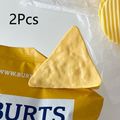 2-pack Creative Potato Chip Shape Sealing Clip Food Preservation Bag Closure Clips Stationery Storage Folder Yellow