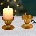 Geometric Round Iron Golden Candlestick Romantic Candle Holder Desktop Decoration Ornament Gold
