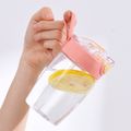 400ML Portable Straw Water Bottle Plastic Clear Sippy Cup Water Bottle with Handle Pink