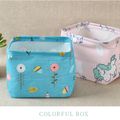 Foldable Cloth Storage Receive Basket Cotton Linen Blend Waterproof Storage Bins for Clothes Books Toys Turquoise
