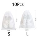 10-pack Disposable Drawstring Shoes Storage Bag Multifunctional Non-woven Shoes Pouch Dust Bags for Indoor Outdoor Travel White image 1