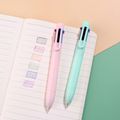 6-color ballpoint Pen 6-in-1 متعدد الألوان قابل للسحب أقلام حبر جاف قابل للسحب أدوات مكتبية للطلبة واللوازم المدرسية زهري