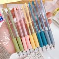2-pack 0.5MM Press Type Gel Ink Pens Water-Based Press Signature Pens Student Stationery Office School Supplies Pink