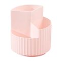 Rotating Pencil Holder 360°  Spinning Pencil Pen Desk Organizers Container 3 Compartments Desktop Stationery Storage Organizer Pink