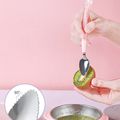 Baby Double-headed Multifunction Food Supplement Spoon Silicone Stainless Steel Fruit Puree Scraper Mud Spoon Light Green