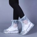 Rain Shoe Covers White Waterproof Foldable Non-Slip Zipper Shoes Cover White