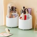 360°  Spinning Pencil Pen Holder Large Capacity Rotating Makeup Cosmetic Brush Organizer Cup Container Stationery Supplies White