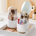 360°  Spinning Pencil Pen Holder Large Capacity Rotating Makeup Cosmetic Brush Organizer Cup Container Stationery Supplies White