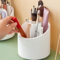 360 ° drehbarer Stifthalter mit großer Kapazität, rotierender Make-up-Kosmetikpinsel-Organizer, Becherbehälter, Schreibwaren weiß