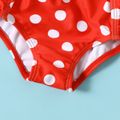 Baby Girl Allover Polka Dot Print Cut Out One-Piece Swimsuit Red image 5
