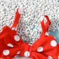 Baby Girl Allover Polka Dot Print Cut Out One-Piece Swimsuit Red image 3
