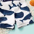2pcs Toddler Boy Playful Shark Print Swimsuit Dark Blue image 5