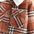 Baby Brown Plaid Lapel Long-sleeve Coat Outwear Brown