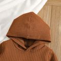 2-piece Baby Boy/Girl Waffle Hoodie Sweatshirt and 100% Cotton Ripped Denim Jeans Set Orange image 3
