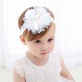 Pretty Solid Flower Hairband for Girls White