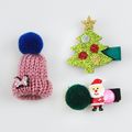 3-pack Women Christmas Sequined Hair Clip and Knit Beanie Hat Set Beige