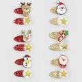 2-pack Women Christmas Hair Clip Christmas Sequined Decor Hair Clip Hair Accessories for Christmas Party Supplies White