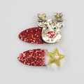 2-pack Women Christmas Hair Clip Christmas Sequined Decor Hair Clip Hair Accessories for Christmas Party Supplies White