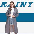 Adults Rain Ponchos Reusable Long Waterproof Raincoats with Hood White image 2