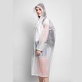 Adults Rain Ponchos Reusable Long Waterproof Raincoats with Hood White image 3