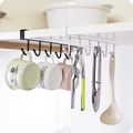 Mug Rack Hooks Under Cabinet Multifunction Nail Free Display Hanging Cups Drying Hook for Bar Kitchen Utensils White image 3