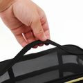Double Layer Travel Makeup Bag Letter Graphic Portable Large Capacity Mesh Cosmetic Bag Black image 5