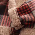 Baby Plaid Lapel Long-sleeve Fleece Coat Jacket Red image 4