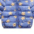 Toddler Boy Dinosaur Print Zipper Hooded Coat Deep Blue