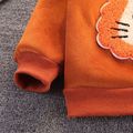 2pcs Baby Boy/Girl Lion Design Thickened Thermal Lined Velvet Long-sleeve Zipper Coat and Sweatpants Set Brown image 5
