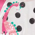 Toddler Girl Dinosaur/Floral Letter Print Raglan Sleeve Pullover Sweatshirt Pink