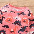 Toddler Girl Dinosaur Rainbow Print Long-sleeve Tee Pink