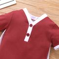 Bebé Unissexo Costuras de tecido Casual Macacão curto marrom image 3