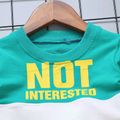 2-piece Toddler Boy Letter Print Colorblock Pullover Sweatshirt and Pants Set Yellow